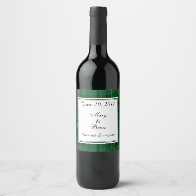 Henderson Scottish Wedding Wine Label Weinetikett (Vorderseite)