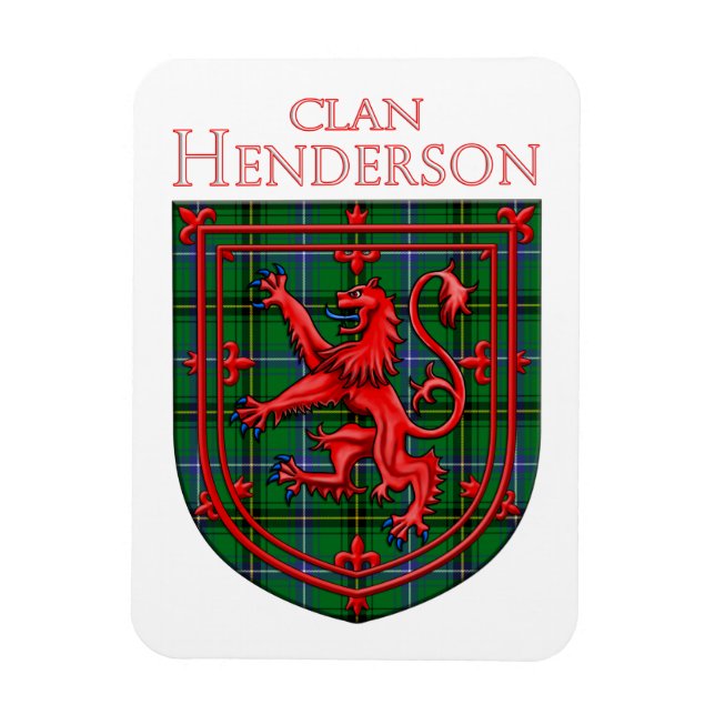 Henderson Tartan Scottish Kariert Lion Rampant Magnet (Vertikal)