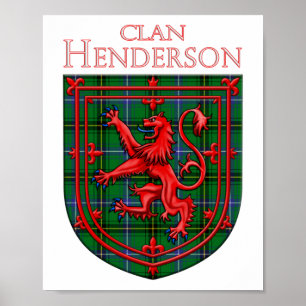Henderson Tartan Scottish Kariert Lion Rampant Poster