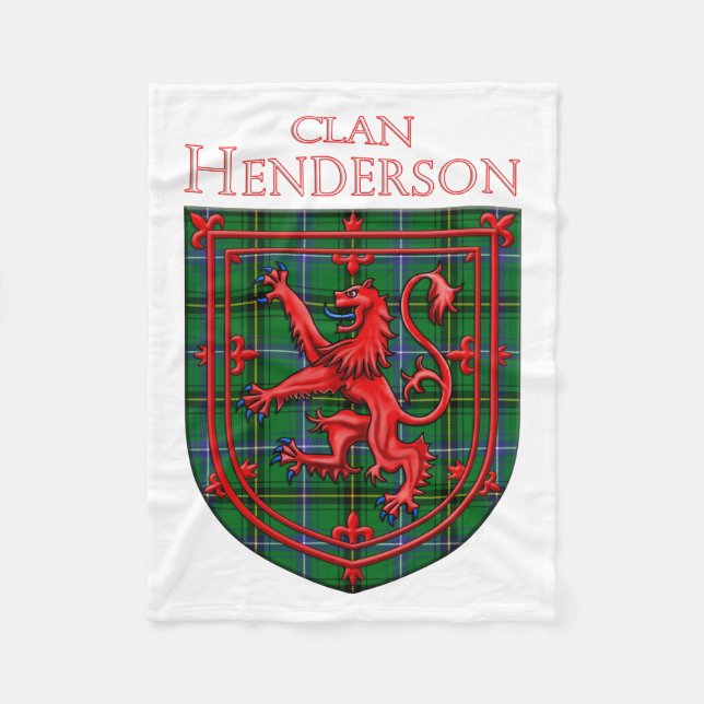 Henderson Tartan Scottish Plaid Lion Rampant Fleecedecke (Vorderseite)