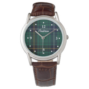 Hendersontartan-karierte gegenübergestellte armbanduhr
