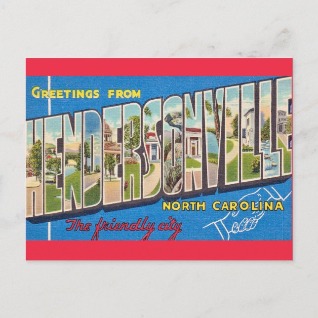 Hendersonville NC Greetings Postcard Postkarte (Vorderseite)