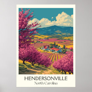 Hendersonville NC Vintag Apple Orchard Tal Art Poster