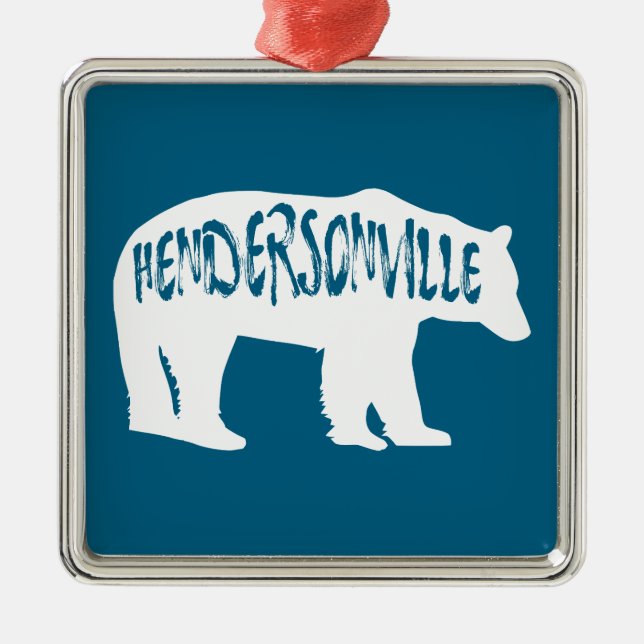 Hendersonville North Carolina Bear Ornament Aus Metall (Vorne)