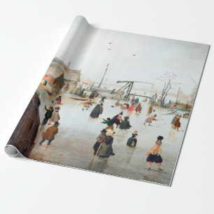 Hendrick Avercamp Ice Skaten in der Nähe von Vill Geschenkpapier