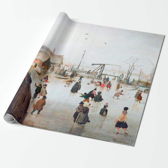 Hendrick Avercamp Ice Skaten in der Nähe von Villa Geschenkpapier (Ungerollt)