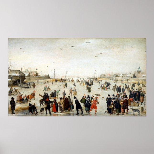Hendrick Avercamp Winterlandschaft auf einem gefro Poster (Vorne)