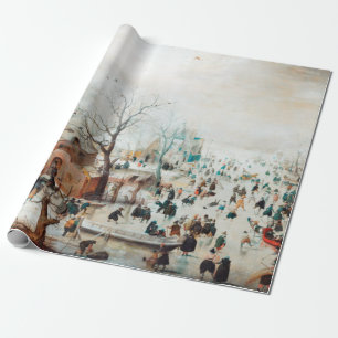 Hendrick Avercamp Winterlandschaft mit Eis Skater Geschenkpapier