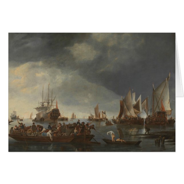 Hendrick Dubbels - Hafen mit Segelschiffen (Vorderseite (Horizontal))