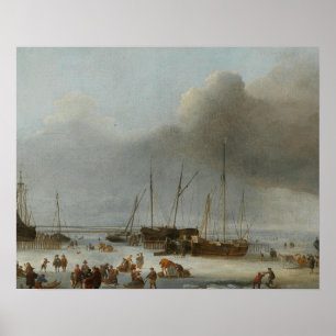 Hendrick Dubbels - Ice-Skaten auf dem Ostdock Poster