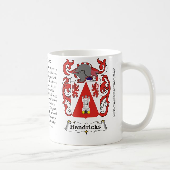 Hendricks, der Ursprung, Bedeutung und das Wappen Tasse (Rechts)