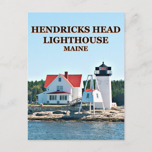 Hendricks Head Lighthouse, Maine Postcard Postkarte (Vorderseite)