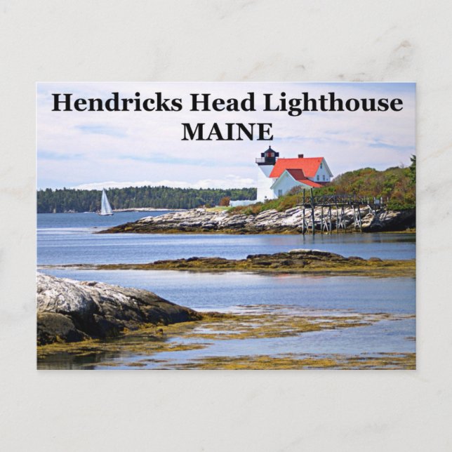 Hendricks Head Lighthouse, Maine Postcard Postkarte (Vorderseite)