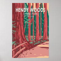 Hendy Woods Staat Park California Abzeichen Vintag