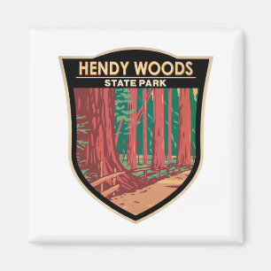 Hendy Woods State Park California Abzeichen Vintag Magnet