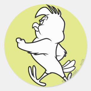 Henery Hawk Walking Runder Aufkleber