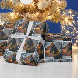 Hengst mit einem Weihnachtsschaden Geschenkpapier