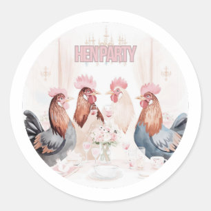 Hengstparty Design   Mädchenhaft Rosa Hennen Jungg Runder Aufkleber