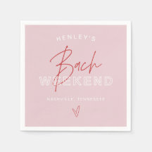 HENLEY Modern Pink Red Retro Bachelorette