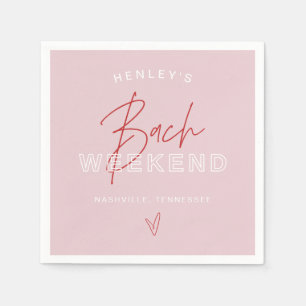 HENLEY Moderne rosa rote Retro-Junggesellinnenabsc Serviette
