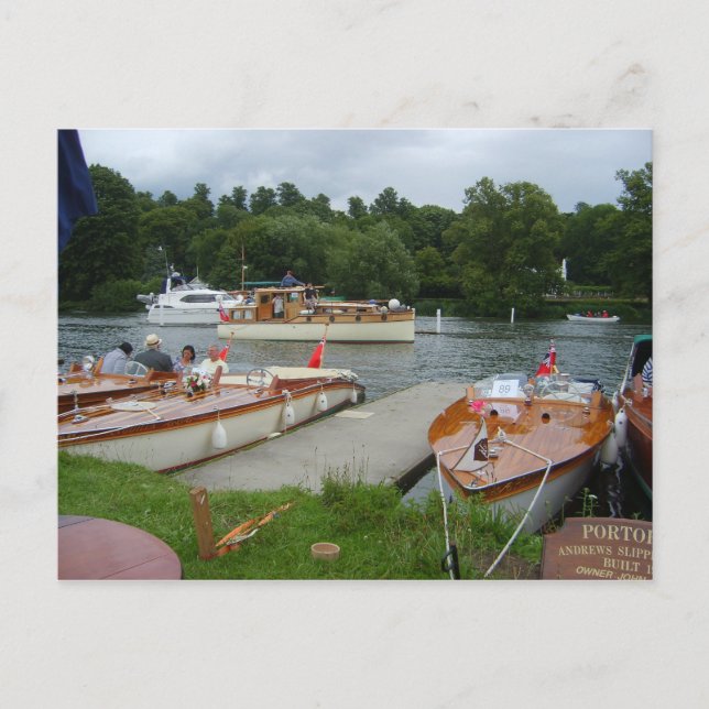 Henley on Thames, Classic Motorboote Postkarte (Vorderseite)