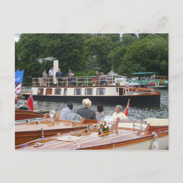 Henley on Thames, Klassische Dampfyacht Postkarte (Vorderseite)