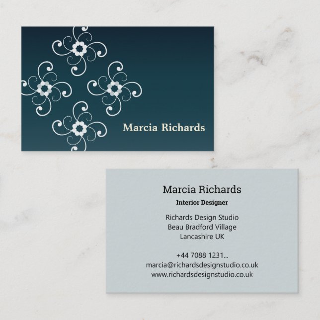 Henley Pattern Blue Business Card Visitenkarte (Vorne/Hinten)