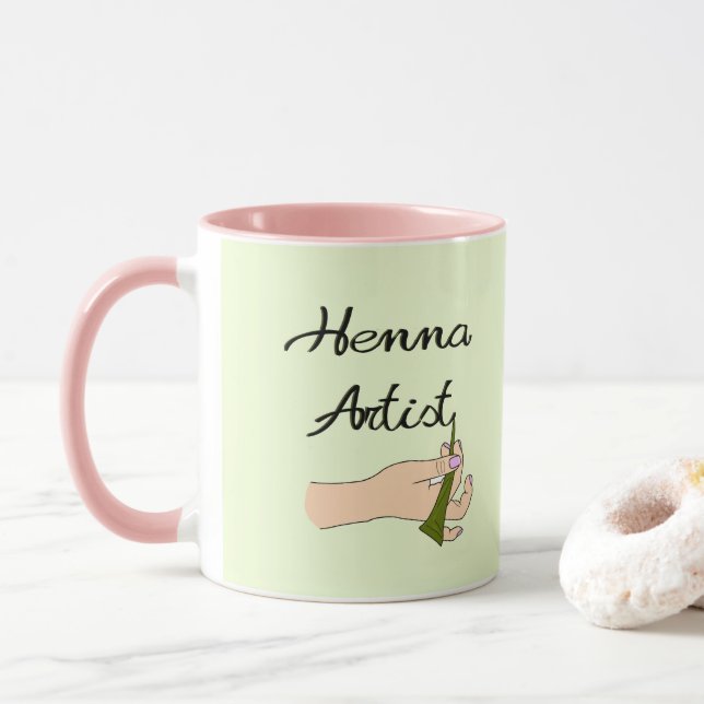 Henna Artist mit Henna Cone Tasse (Mit Donut)