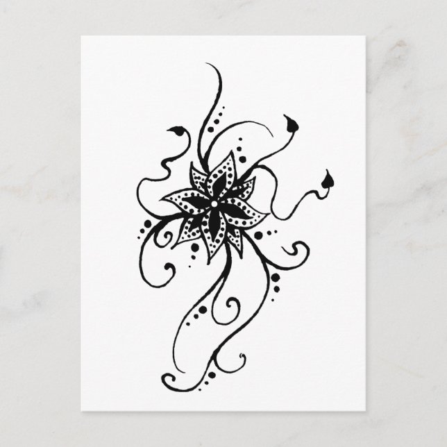 Henna Blume im Weingebiet Postkarte (Vorderseite)
