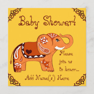 Henna Elephant (Babydusche) Einladung