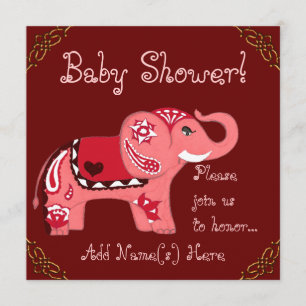 Henna Elephant (Babydusche) Einladung