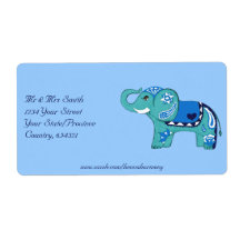 Henna Elephant (blau/hellblau)