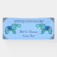 Henna Elephant (blau/hellblau)