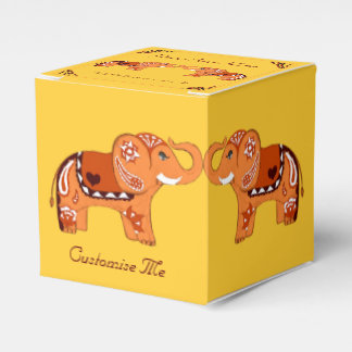 Henna Elephant (Orange/Rot) Geschenkschachtel