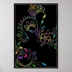 Henna Floral Design Kundenspezifische Poster