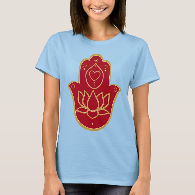 Henna Hamsa Lotus T-Shirt (Vorderseite)