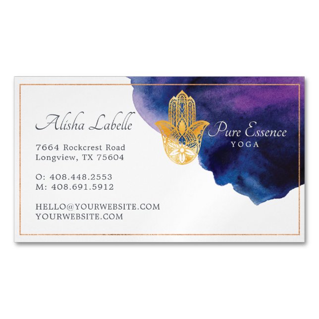 Henna Hamsa Wellness Holistic Decorative Hand Magnetische Visitenkarte (Vorderseite)