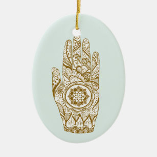 Henna Hand Lotus Keramikornament