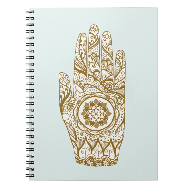 Henna Hand Lotus Notizblock (Vorderseite)