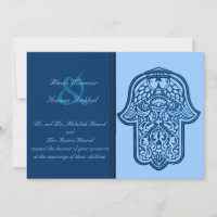 Henna Hand of Hamsa (blau) (Hochzeit)