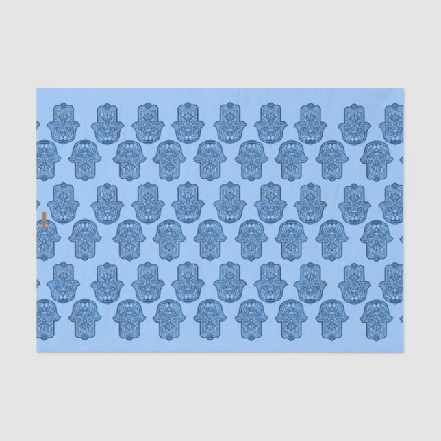 Henna Hand of Hamsa (blau) Seidenpapier (Vorderseite)