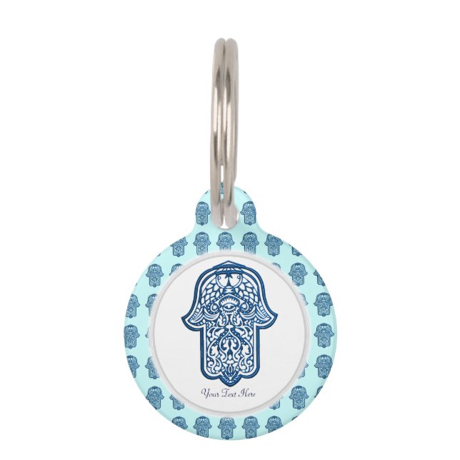 Henna Hand of Hamsa (blau) Tiermarke (Vorderseite)