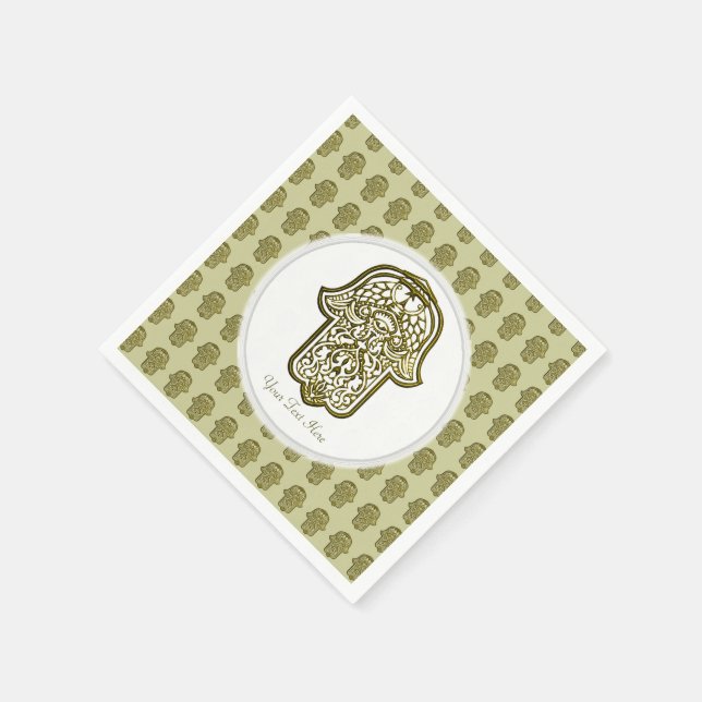 Henna Hand of Hamsa (Golden) Serviette (Ecke)