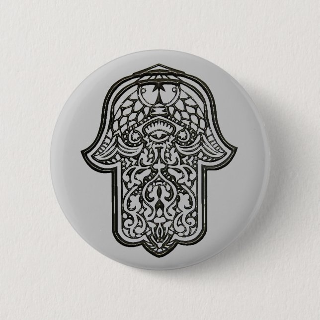 Henna Hand of Hamsa (Original) Button (Vorderseite)