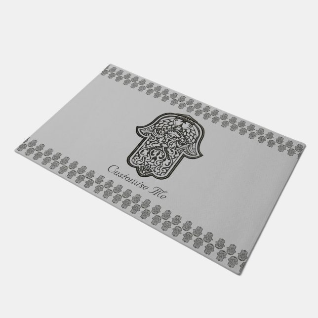 Henna Hand of Hamsa (Original) Fußmatte (Schrägansicht)