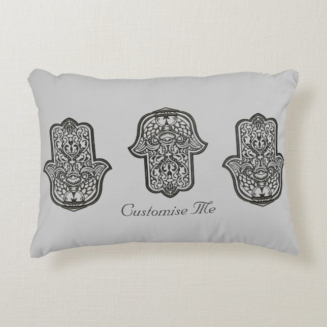 Henna Hand of Hamsa (Original) Zierkissen (Vorderseite)