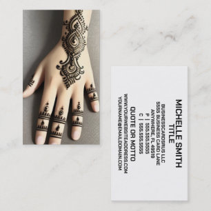 Henna Hand Tattoo Business Card Visitenkarte