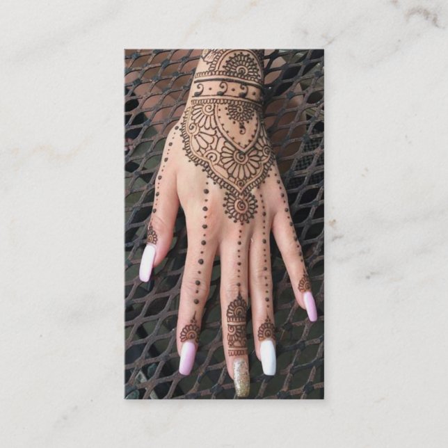 Henna Hand Tattoos Business Card Visitenkarte (Vorderseite)