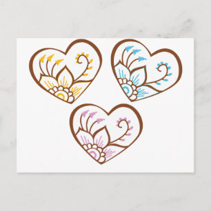 Henna Hearts Postkarte