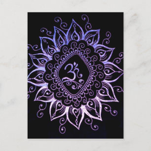 Henna Hindu Symbol Postcard Postkarte